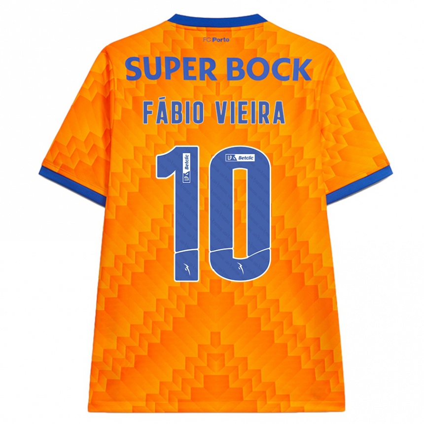 Kinder Fußball Fabio Vieira #10 Orange Auswärtstrikot Trikot 2024/25 T-Shirt Luxemburg