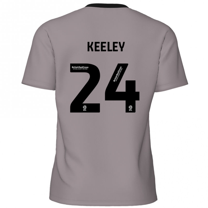 Kinder Fußball Josh Keeley #24 Grau Auswärtstrikot Trikot 2024/25 T-Shirt Luxemburg