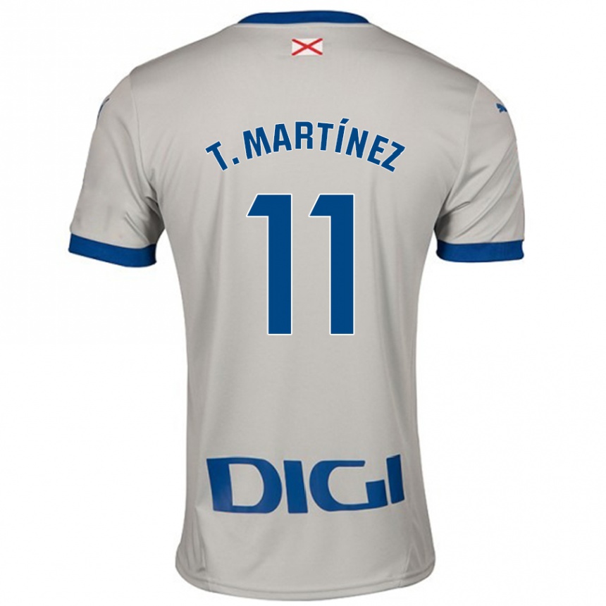 Kinder Fußball Toni Martínez #11 Hellgrau Auswärtstrikot Trikot 2024/25 T-Shirt Luxemburg