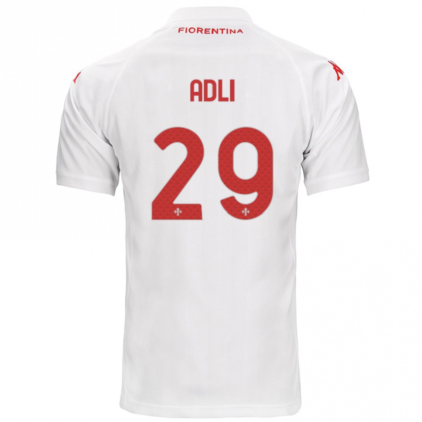 Kinder Fußball Yacine Adli #29 Weiß Auswärtstrikot Trikot 2024/25 T-Shirt Luxemburg