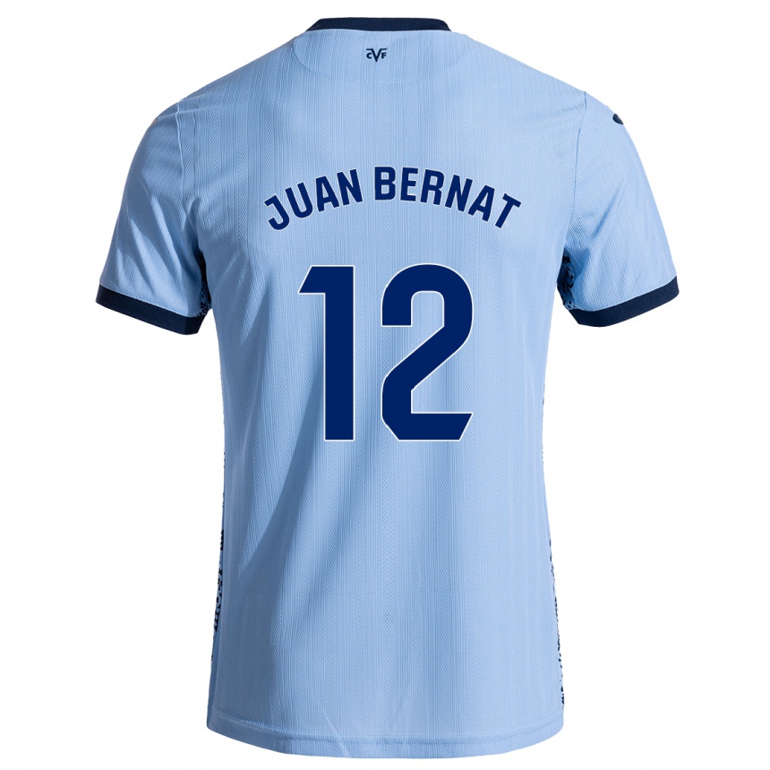 Kinder Fußball Juan Bernat #12 Himmelblau Auswärtstrikot Trikot 2024/25 T-Shirt Luxemburg