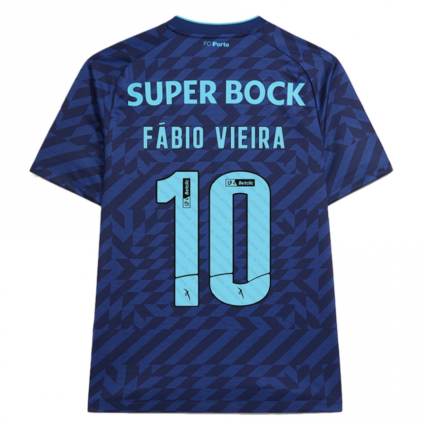 Kinder Fußball Fabio Vieira #10 Marineblau Ausweichtrikot Trikot 2024/25 T-Shirt Luxemburg