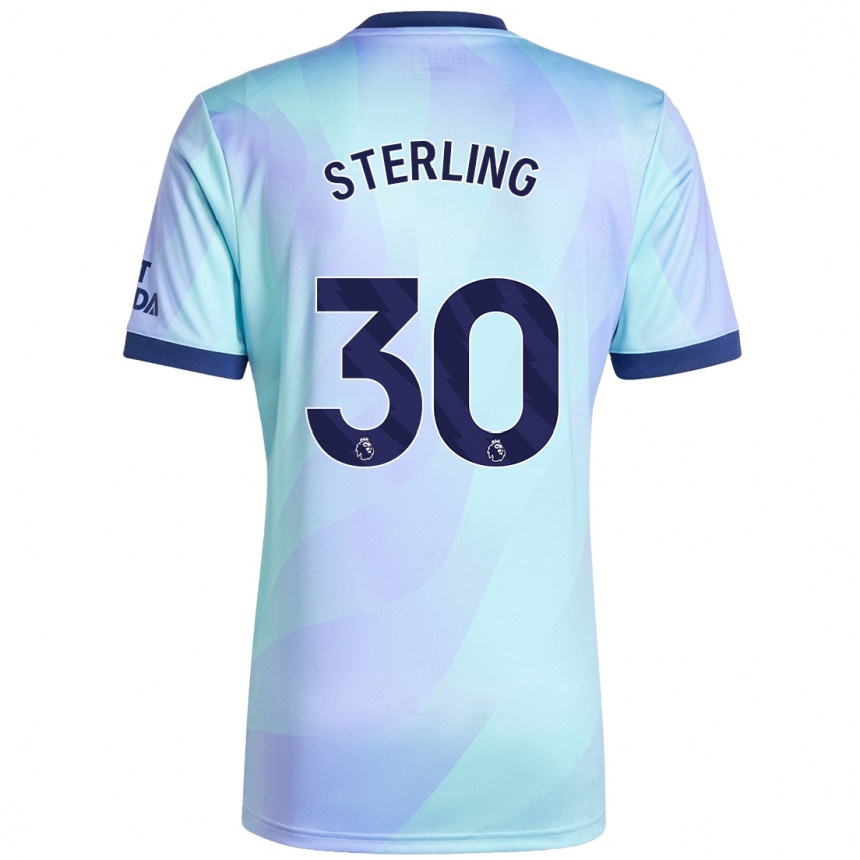 Kinder Fußball Raheem Sterling #30 Aquamarin Ausweichtrikot Trikot 2024/25 T-Shirt Luxemburg