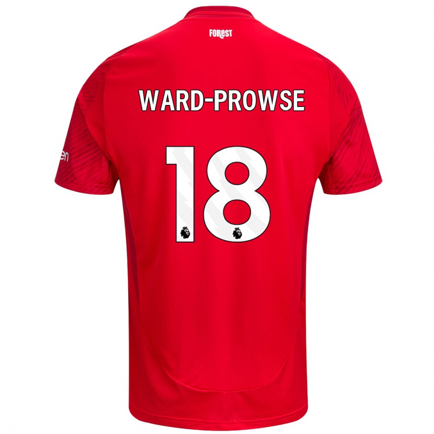 Kinder Fußball James Ward-Prowse #18 Rot Weiß Heimtrikot Trikot 2024/25 T-Shirt Luxemburg