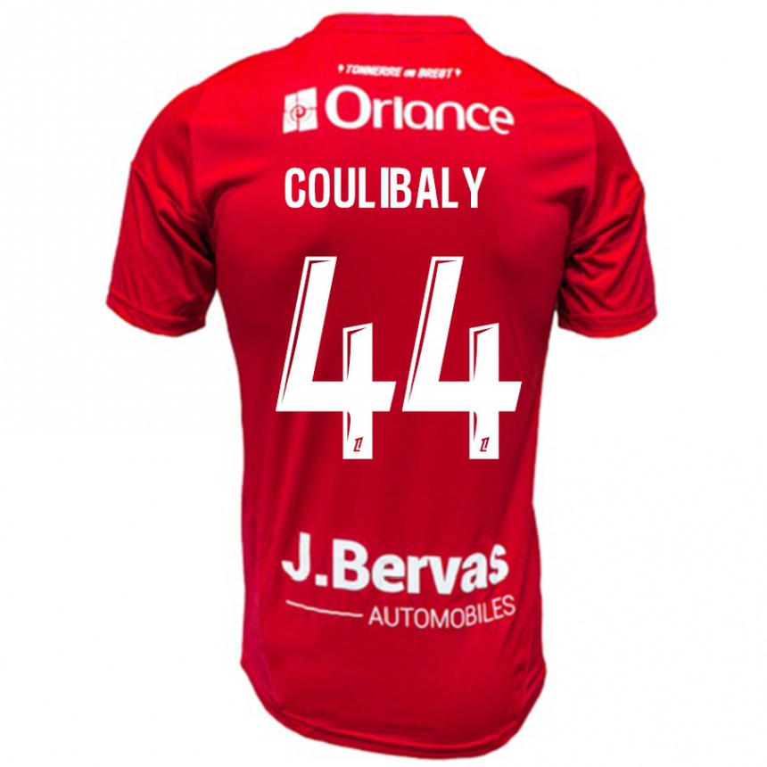 Kinder Fußball Soumaila Coulibaly #44 Rot Weiß Heimtrikot Trikot 2024/25 T-Shirt Luxemburg