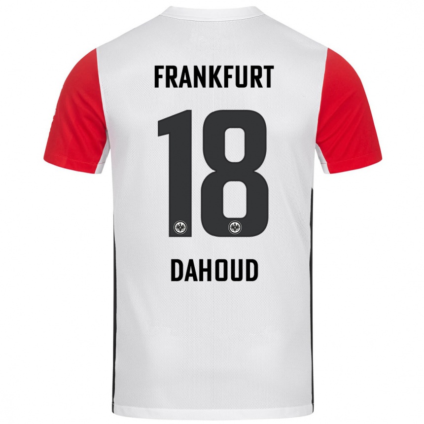 Kinder Fußball Mahmoud Dahoud #18 Weiß Rot Heimtrikot Trikot 2024/25 T-Shirt Luxemburg