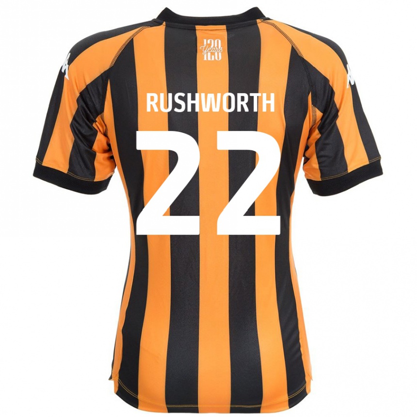 Kinder Fußball Carl Rushworth #22 Schwarz Bernstein Heimtrikot Trikot 2024/25 T-Shirt Luxemburg