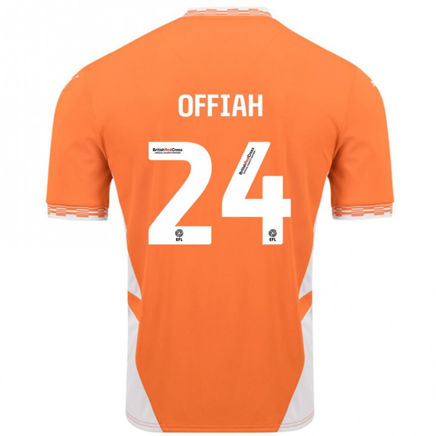 Kinder Fußball Odel Offiah #24 Orange Weiß Heimtrikot Trikot 2024/25 T-Shirt Luxemburg