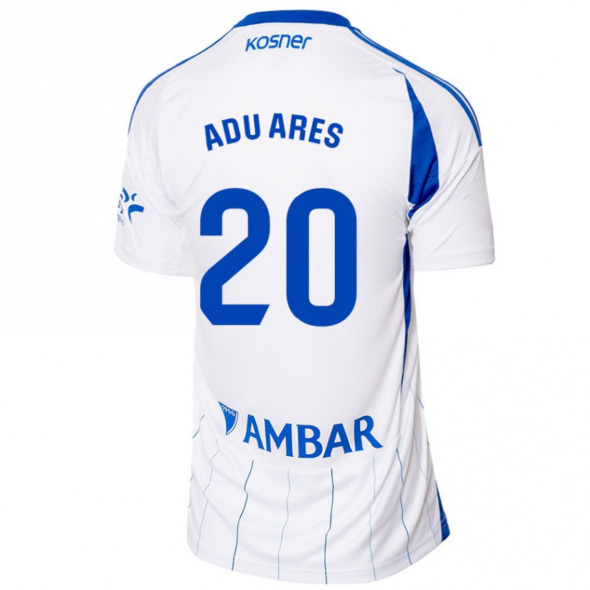 Kinder Fußball Adu Ares #20 Rot Weiß Heimtrikot Trikot 2024/25 T-Shirt Luxemburg