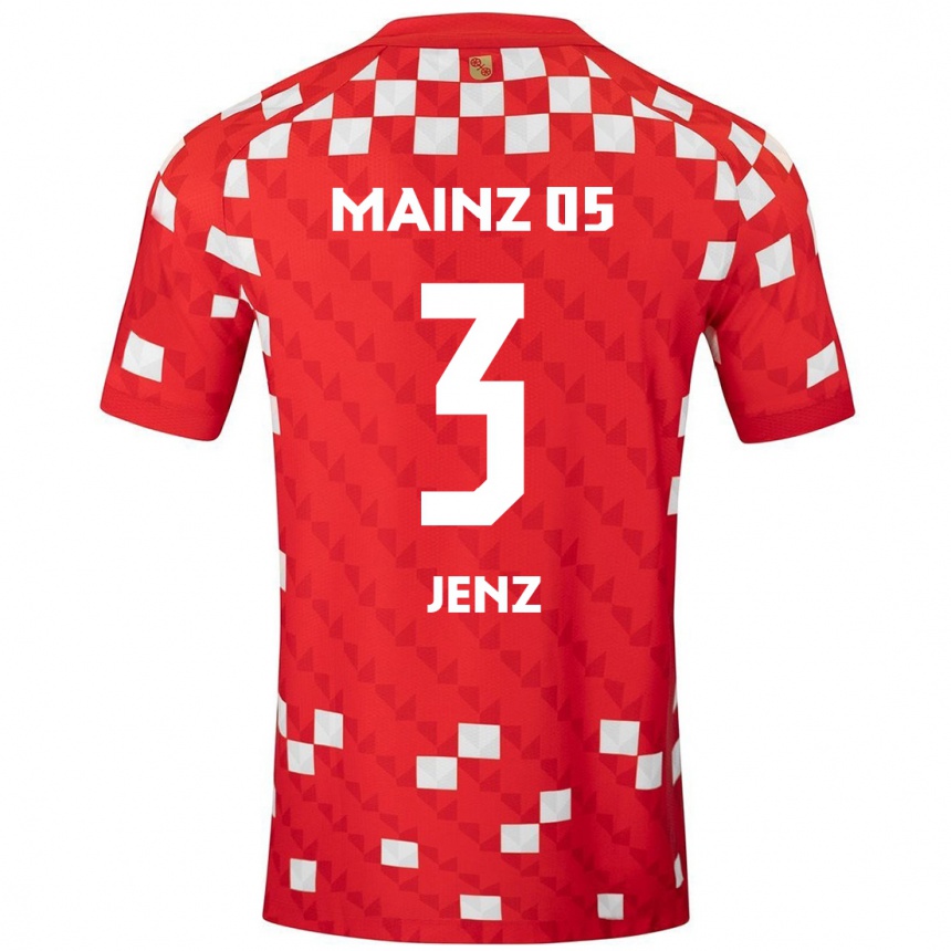 Kinder Fußball Moritz Jenz #3 Weiß Rot Heimtrikot Trikot 2024/25 T-Shirt Luxemburg