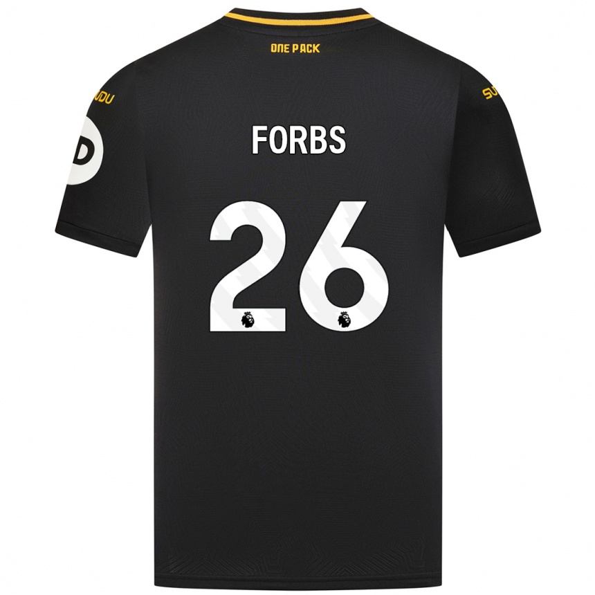 Kinder Fußball Carlos Forbs #26 Schwarz Auswärtstrikot Trikot 2024/25 T-Shirt Luxemburg