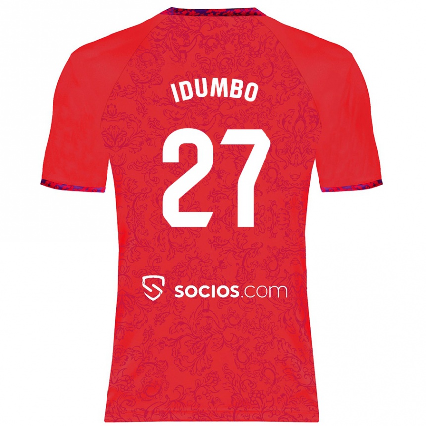 Kinder Fußball Stanis Idumbo Muzambo #27 Rot Auswärtstrikot Trikot 2024/25 T-Shirt Luxemburg