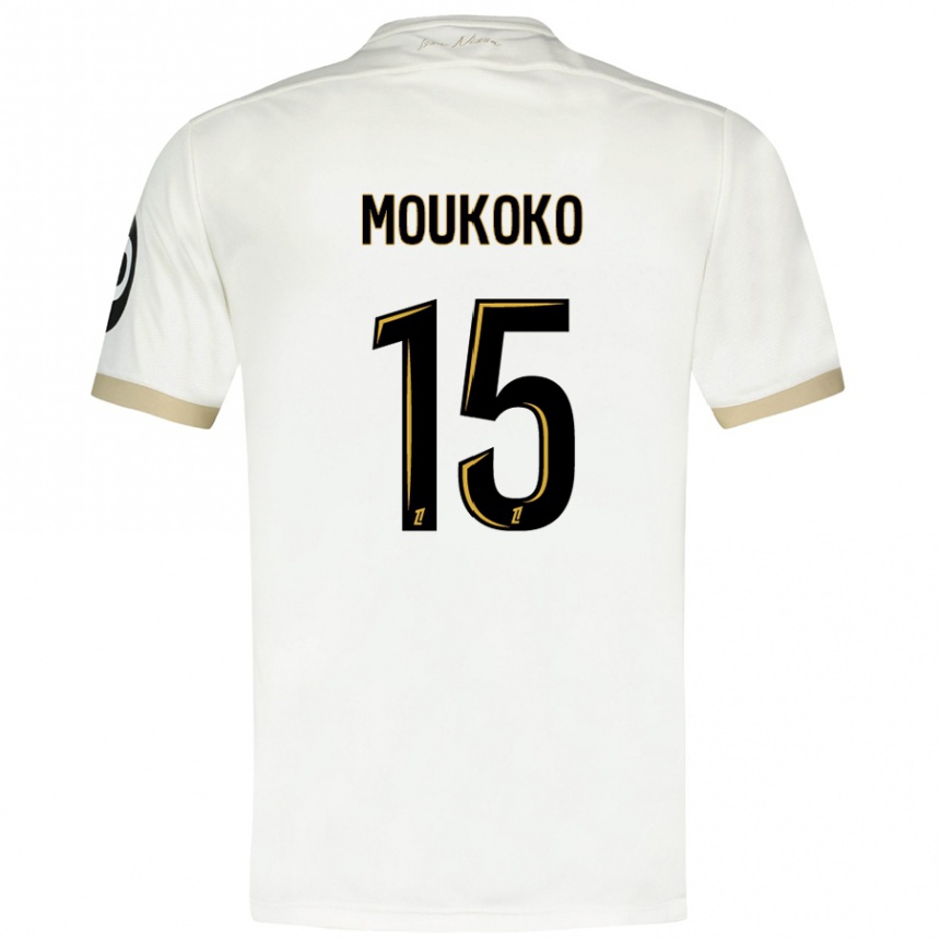 Kinder Fußball Youssoufa Moukoko #15 Weißgold Auswärtstrikot Trikot 2024/25 T-Shirt Luxemburg