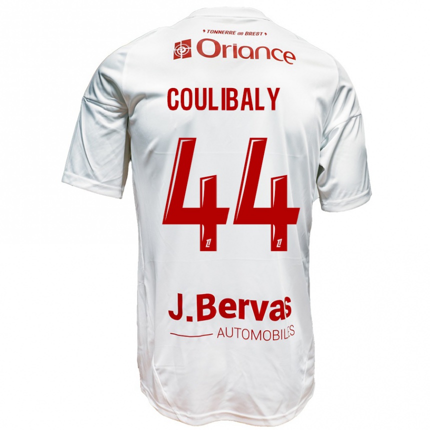 Kinder Fußball Soumaila Coulibaly #44 Weiß Rot Auswärtstrikot Trikot 2024/25 T-Shirt Luxemburg