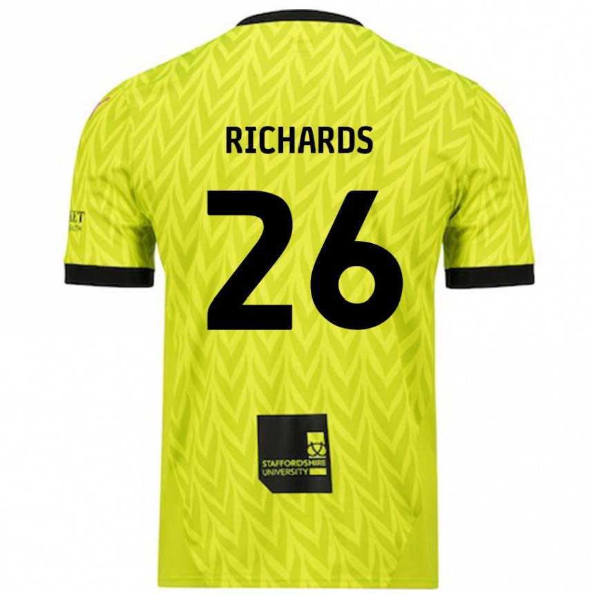 Kinder Fußball Rico Richards #26 Fluoreszierend Grün Auswärtstrikot Trikot 2024/25 T-Shirt Luxemburg