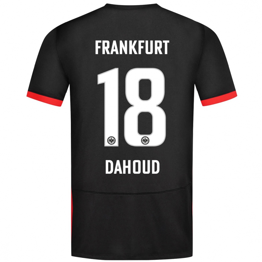 Kinder Fußball Mahmoud Dahoud #18 Schwarz Auswärtstrikot Trikot 2024/25 T-Shirt Luxemburg