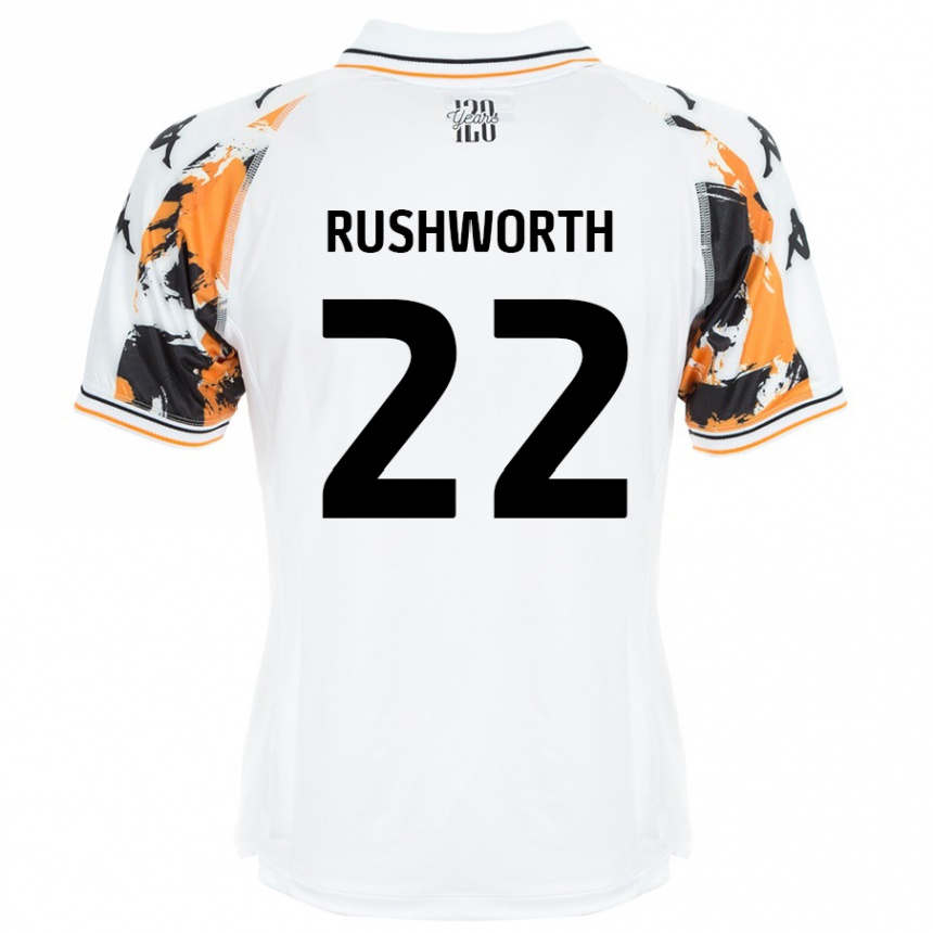 Kinder Fußball Carl Rushworth #22 Weiß Auswärtstrikot Trikot 2024/25 T-Shirt Luxemburg