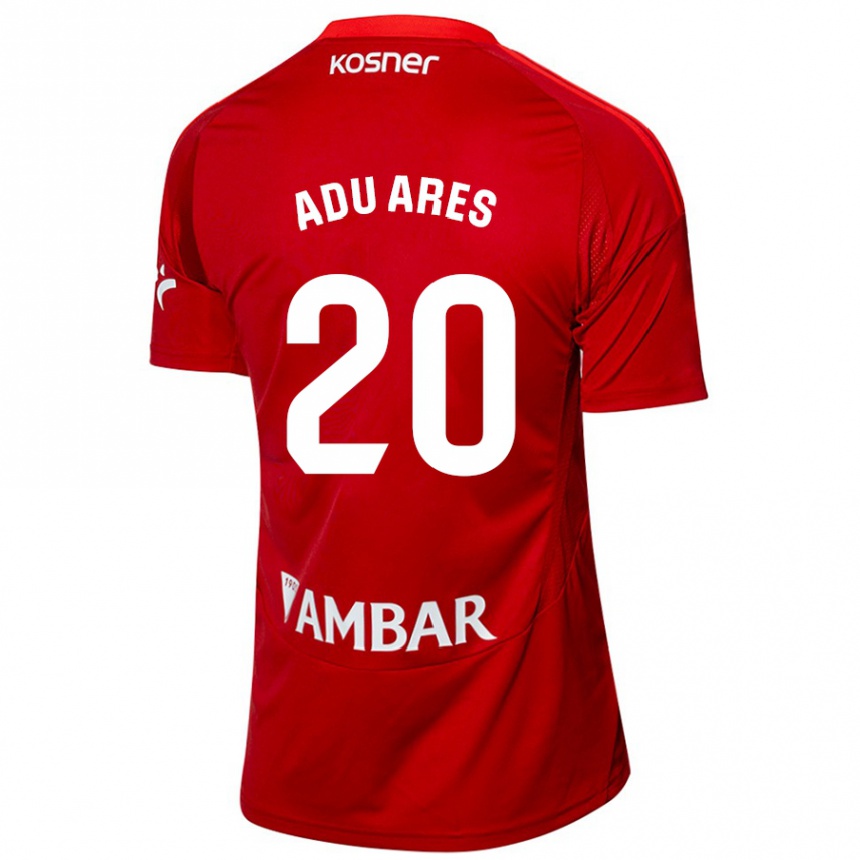 Kinder Fußball Adu Ares #20 Weiß Blau Auswärtstrikot Trikot 2024/25 T-Shirt Luxemburg