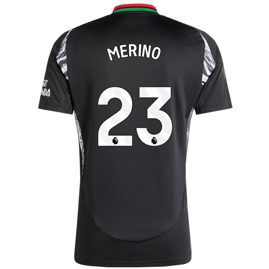 Kinder Fußball Mikel Merino #23 Schwarz Auswärtstrikot Trikot 2024/25 T-Shirt Luxemburg