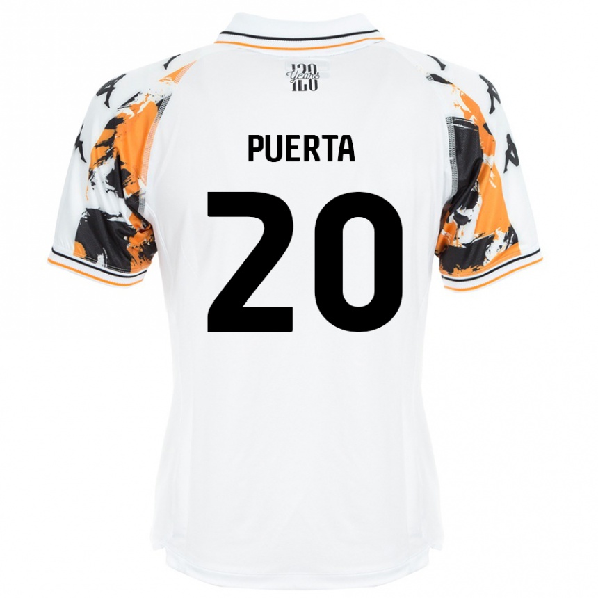 Kinder Fußball Gustavo Puerta #20 Weiß Auswärtstrikot Trikot 2024/25 T-Shirt Luxemburg