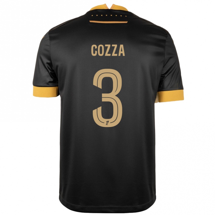 Kinder Fußball Nicolas Cozza #3 Schwarz Braun Auswärtstrikot Trikot 2024/25 T-Shirt Luxemburg