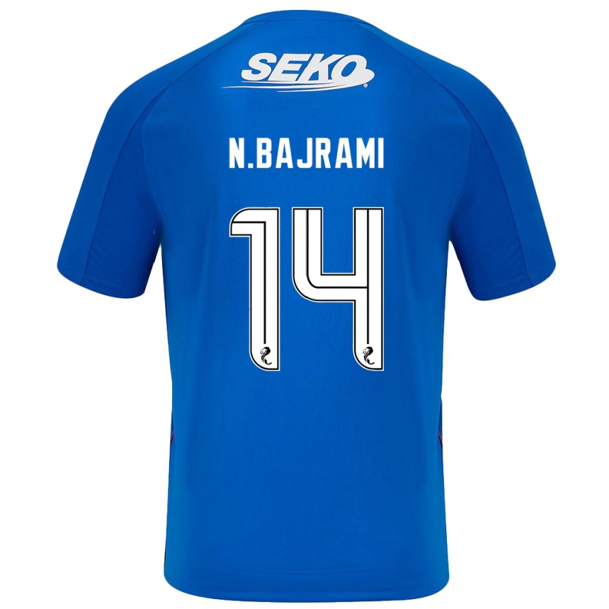 Kinder Fußball Nedim Bajrami #14 Dunkelblau Heimtrikot Trikot 2024/25 T-Shirt Luxemburg