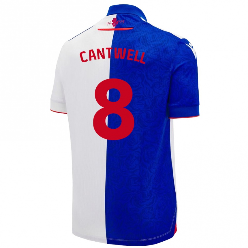 Kinder Fußball Todd Cantwell #8 Himmelblau Weiß Heimtrikot Trikot 2024/25 T-Shirt Luxemburg