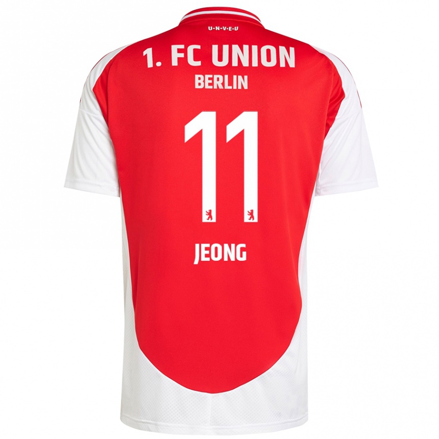 Kinder Fußball Woo-Yeong Jeong #11 Rot Weiß Heimtrikot Trikot 2024/25 T-Shirt Luxemburg