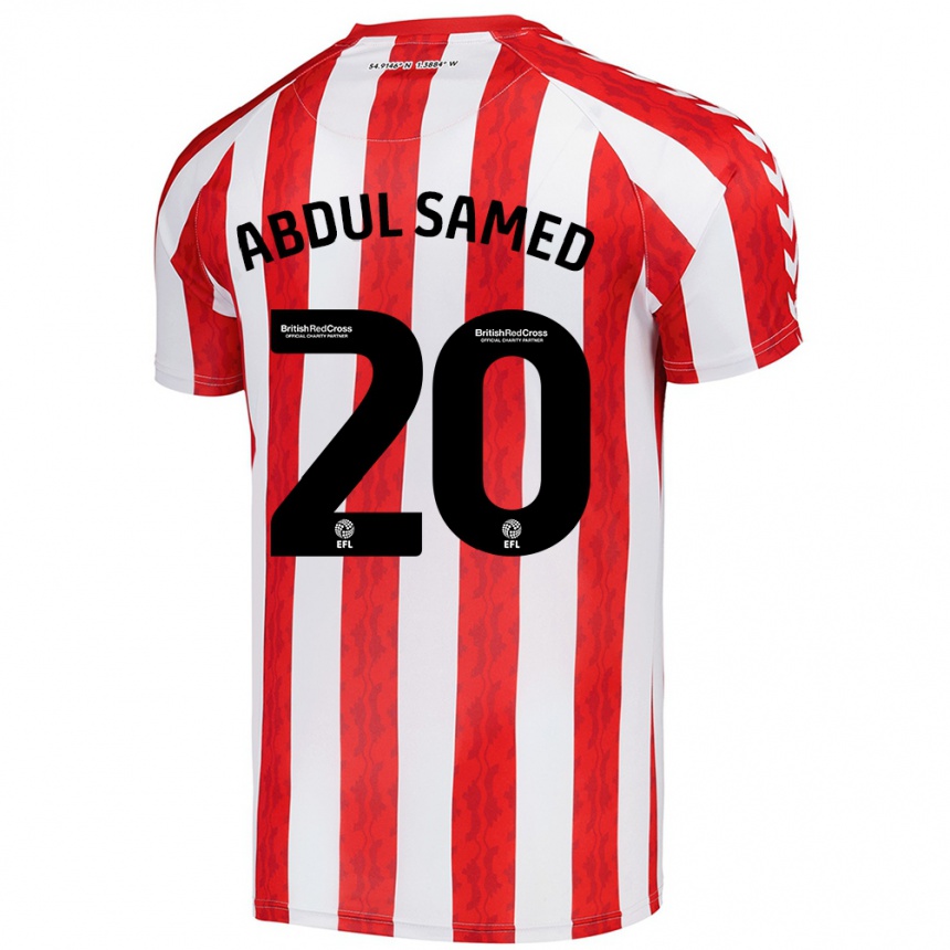 Kinder Fußball Salis Abdul Samed #20 Rot Weiß Heimtrikot Trikot 2024/25 T-Shirt Luxemburg