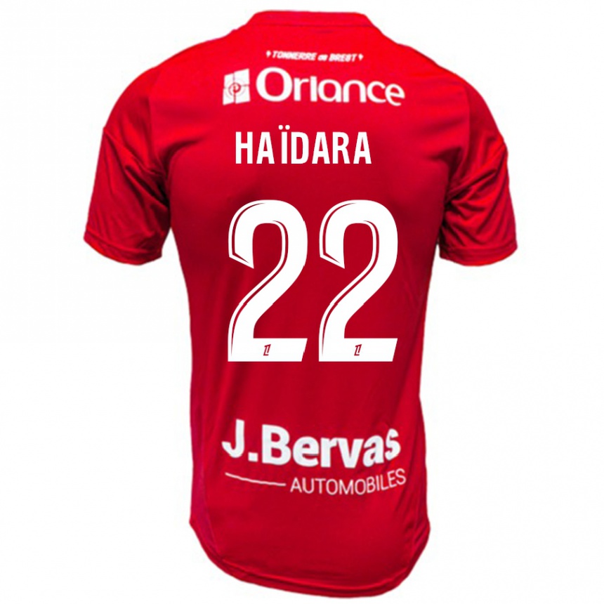 Kinder Fußball Massadio Haidara #22 Rot Weiß Heimtrikot Trikot 2024/25 T-Shirt Luxemburg