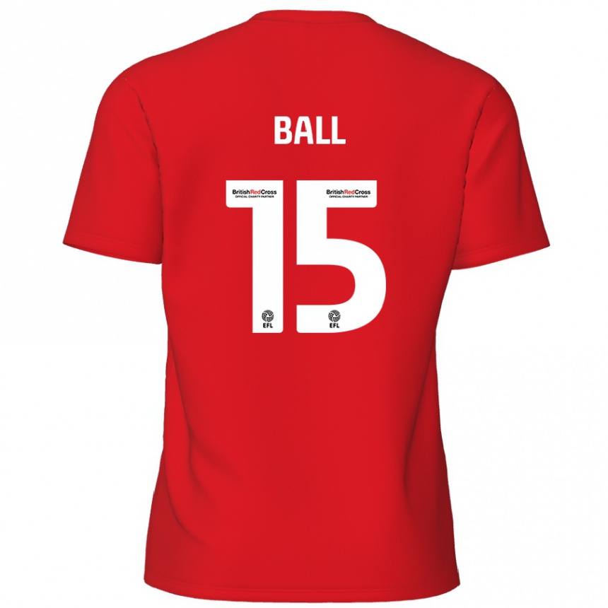 Kinder Fußball Dominic Ball #15 Rot Heimtrikot Trikot 2024/25 T-Shirt Luxemburg