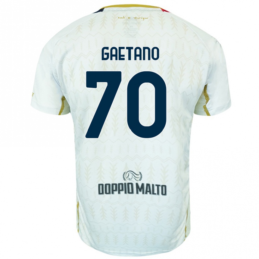 Kinder Fußball Gianluca Gaetano #70 Weiß Auswärtstrikot Trikot 2024/25 T-Shirt Luxemburg