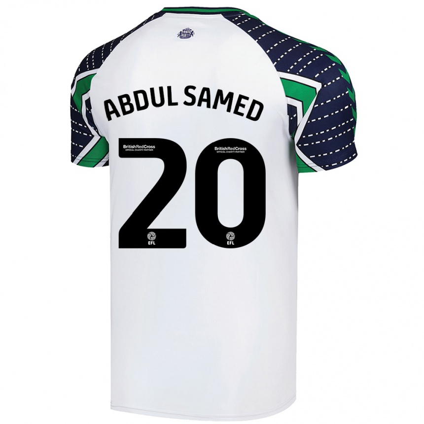 Kinder Fußball Salis Abdul Samed #20 Weiß Auswärtstrikot Trikot 2024/25 T-Shirt Luxemburg