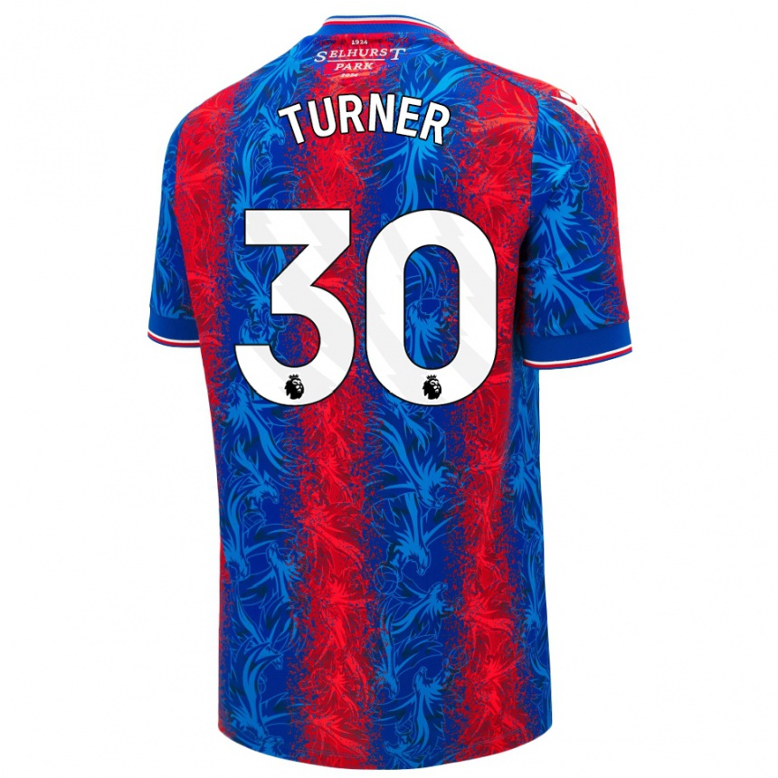 Kinder Fußball Matt Turner #30 Rot Blauen Streifen Heimtrikot Trikot 2024/25 T-Shirt Luxemburg