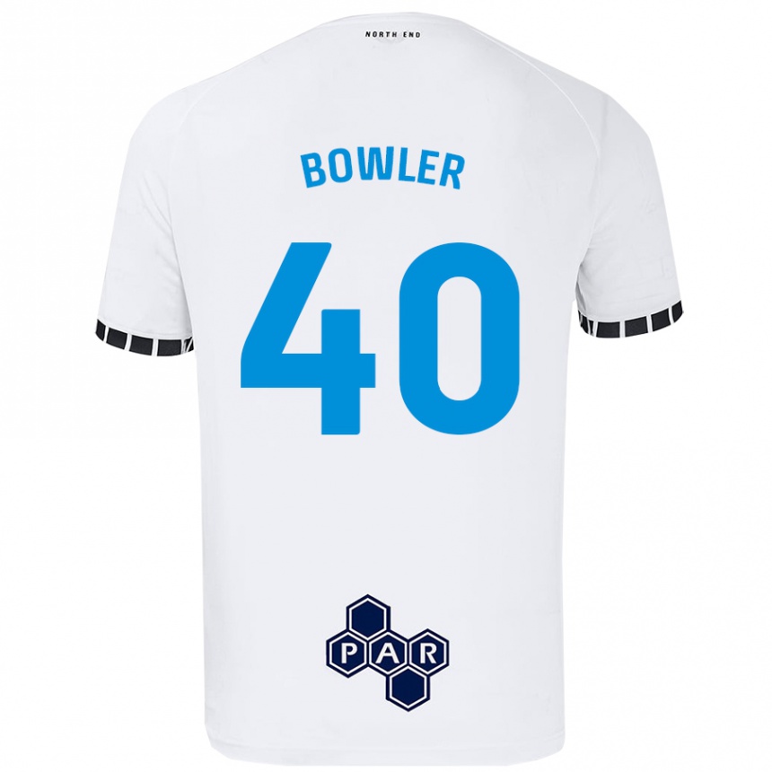 Kinder Fußball Josh Bowler #40 Weiß Heimtrikot Trikot 2024/25 T-Shirt Luxemburg