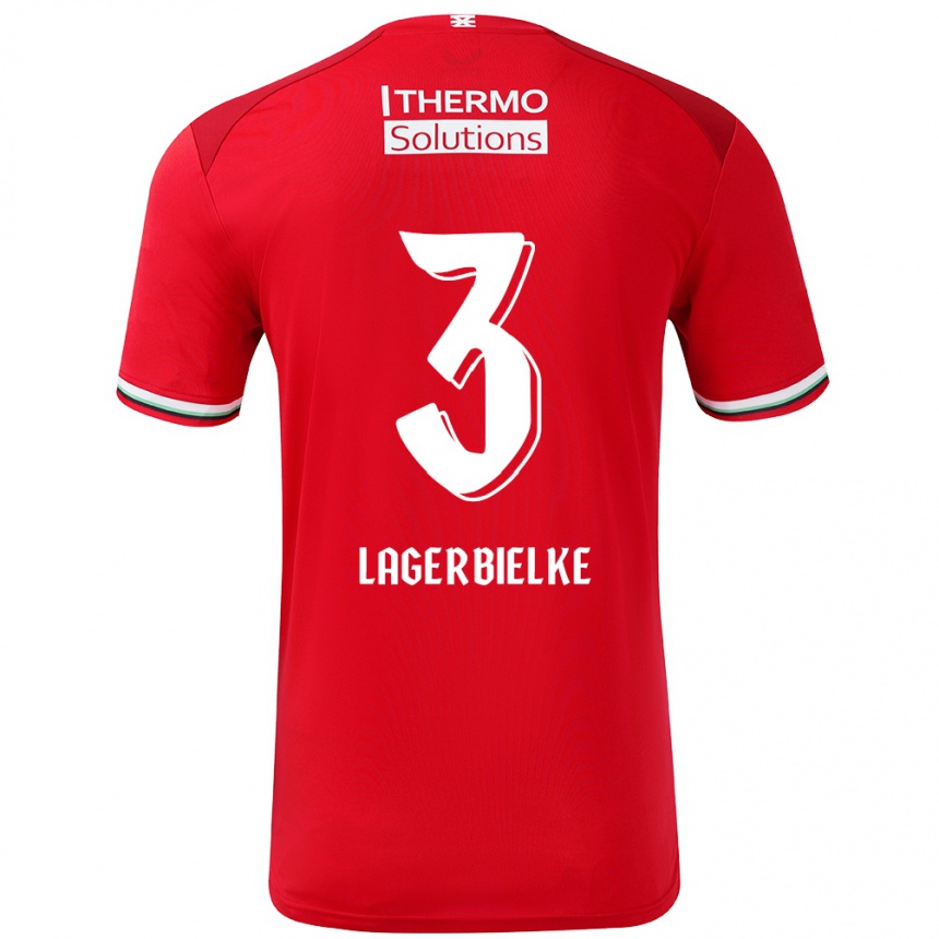 Kinder Fußball Gustaf Lagerbielke #3 Rot Weiß Heimtrikot Trikot 2024/25 T-Shirt Luxemburg