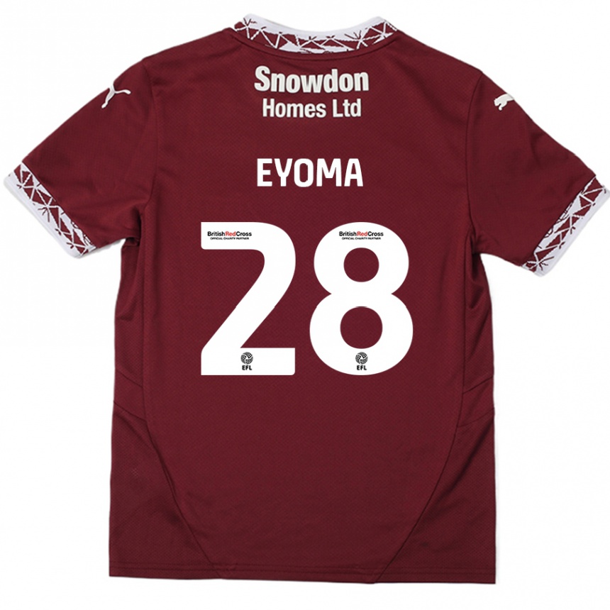 Kinder Fußball Timothy Eyoma #28 Burgundrot Heimtrikot Trikot 2024/25 T-Shirt Luxemburg