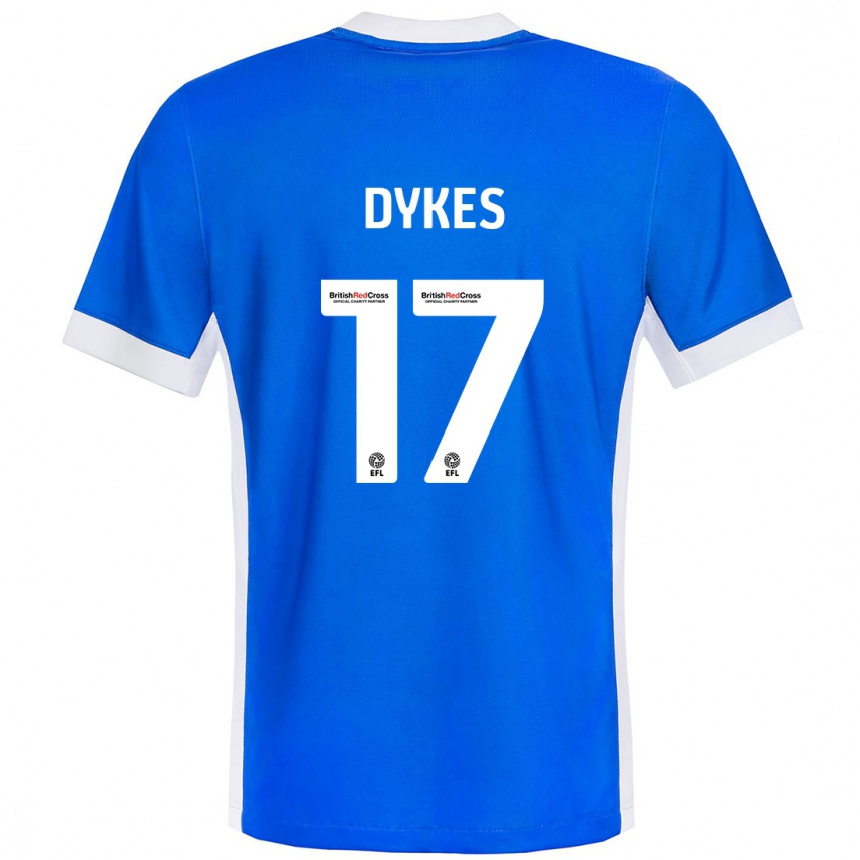 Kinder Fußball Lyndon Dykes #17 Blau Weiß Heimtrikot Trikot 2024/25 T-Shirt Luxemburg