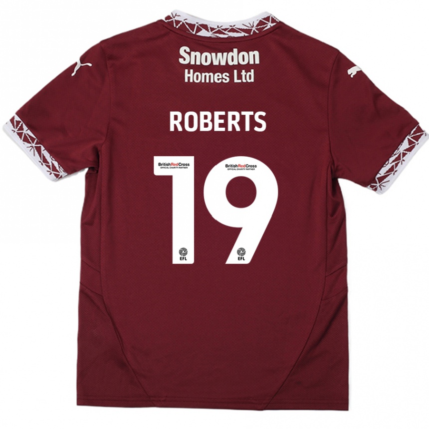 Kinder Fußball Tyler Roberts #19 Burgundrot Heimtrikot Trikot 2024/25 T-Shirt Luxemburg