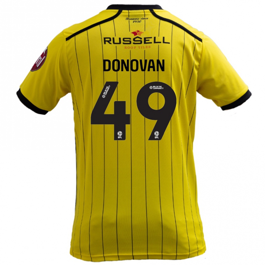 Kinder Fußball Romelle Donovan #49 Gelb Heimtrikot Trikot 2024/25 T-Shirt Luxemburg