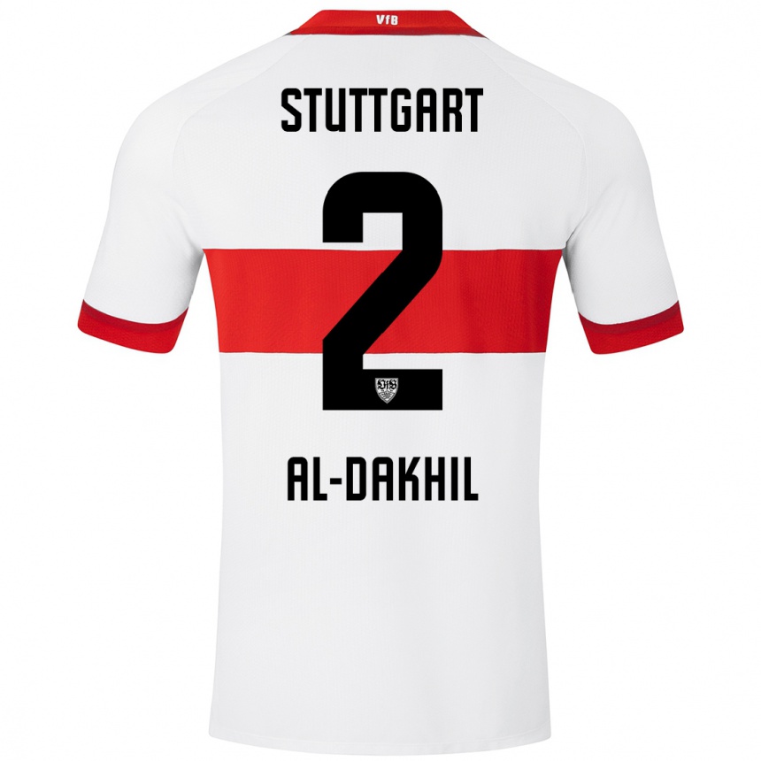 Kinder Fußball Ameen Al-Dakhil #2 Weiß Rot Heimtrikot Trikot 2024/25 T-Shirt Luxemburg