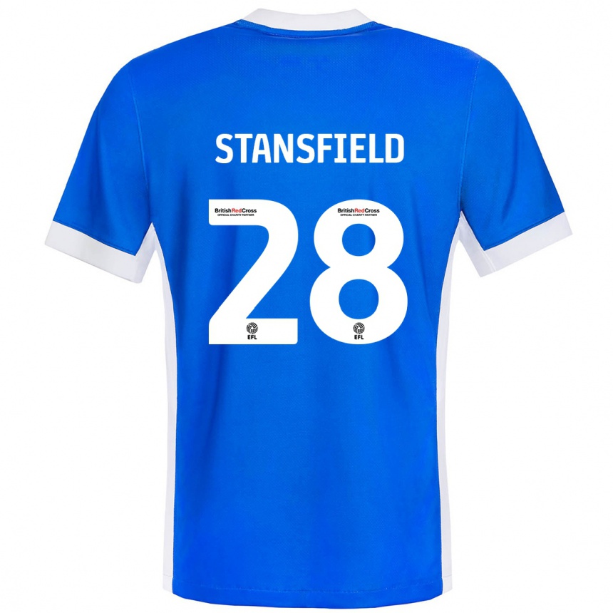 Kinder Fußball Jay Stansfield #28 Blau Weiß Heimtrikot Trikot 2024/25 T-Shirt Luxemburg