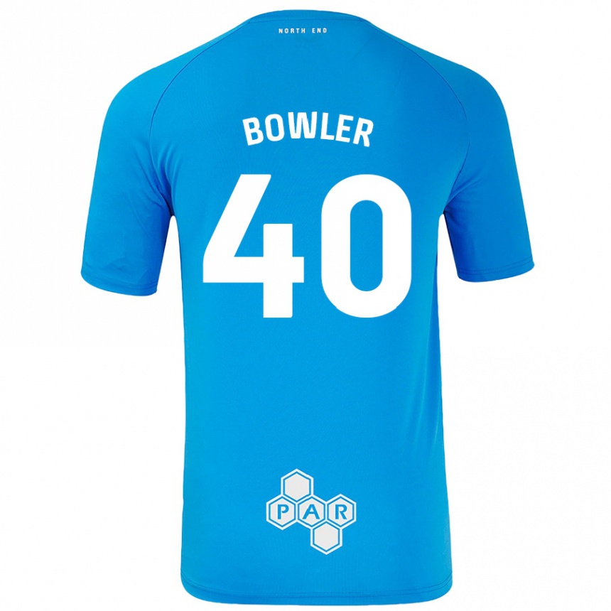 Kinder Fußball Josh Bowler #40 Himmelblau Auswärtstrikot Trikot 2024/25 T-Shirt Luxemburg