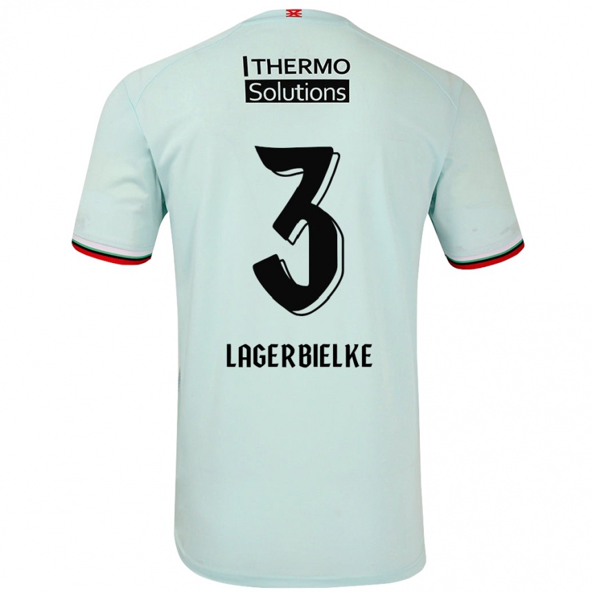 Kinder Fußball Gustaf Lagerbielke #3 Hellgrün Auswärtstrikot Trikot 2024/25 T-Shirt Luxemburg