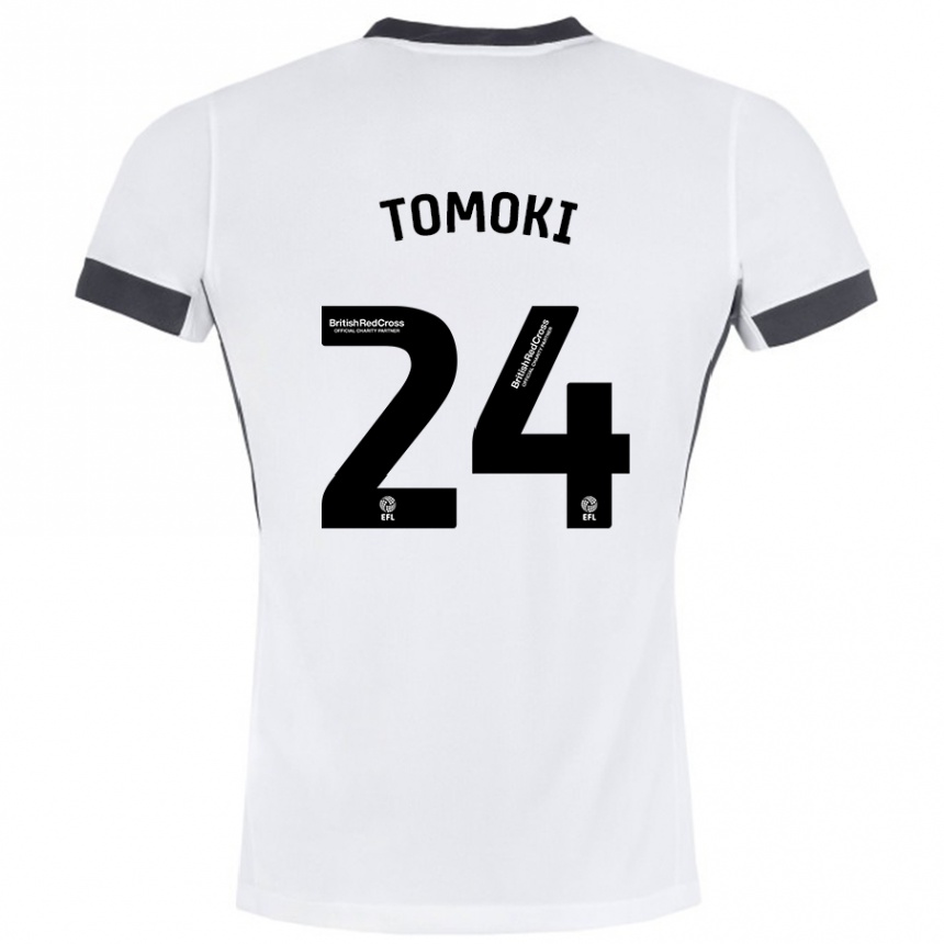 Kinder Fußball Tomoki Iwata #24 Weiß Schwarz Auswärtstrikot Trikot 2024/25 T-Shirt Luxemburg