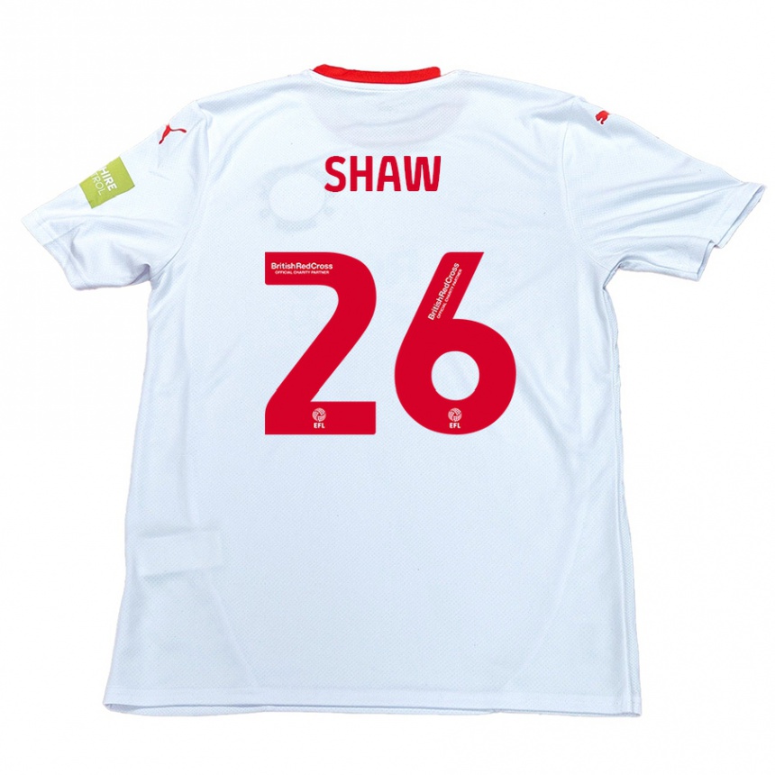 Kinder Fußball Liam Shaw #26 Weiß Auswärtstrikot Trikot 2024/25 T-Shirt Luxemburg