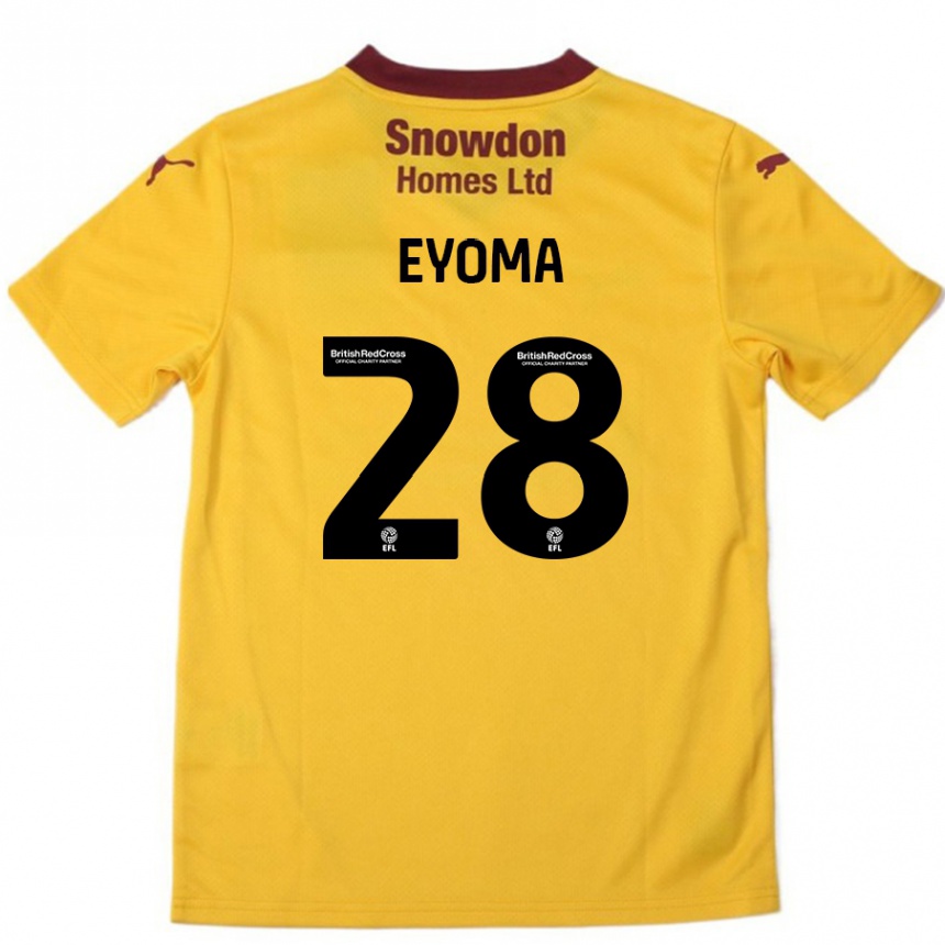 Kinder Fußball Timothy Eyoma #28 Orange Burgunderrot Auswärtstrikot Trikot 2024/25 T-Shirt Luxemburg