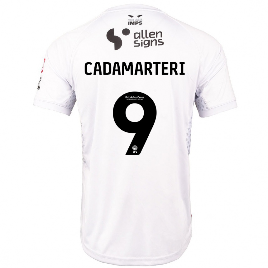 Kinder Fußball Bailey Cadamarteri #9 Rot Weiß Auswärtstrikot Trikot 2024/25 T-Shirt Luxemburg