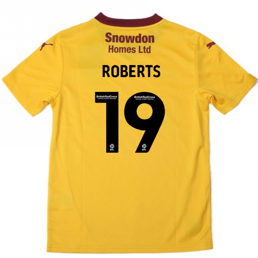 Kinder Fußball Tyler Roberts #19 Orange Burgunderrot Auswärtstrikot Trikot 2024/25 T-Shirt Luxemburg