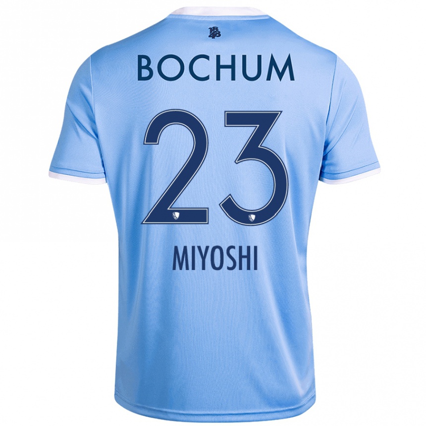 Kinder Fußball Koji Miyoshi #23 Himmelblau Auswärtstrikot Trikot 2024/25 T-Shirt Luxemburg